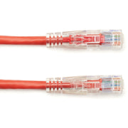 Black Box GigaBase 3 Cat.5e UTP Patch Network Cable, 1 ft, RJ-45 Male/Male, 24 AWG, Red, Gold Plated Contacts, Snagless Boot, 1 Each