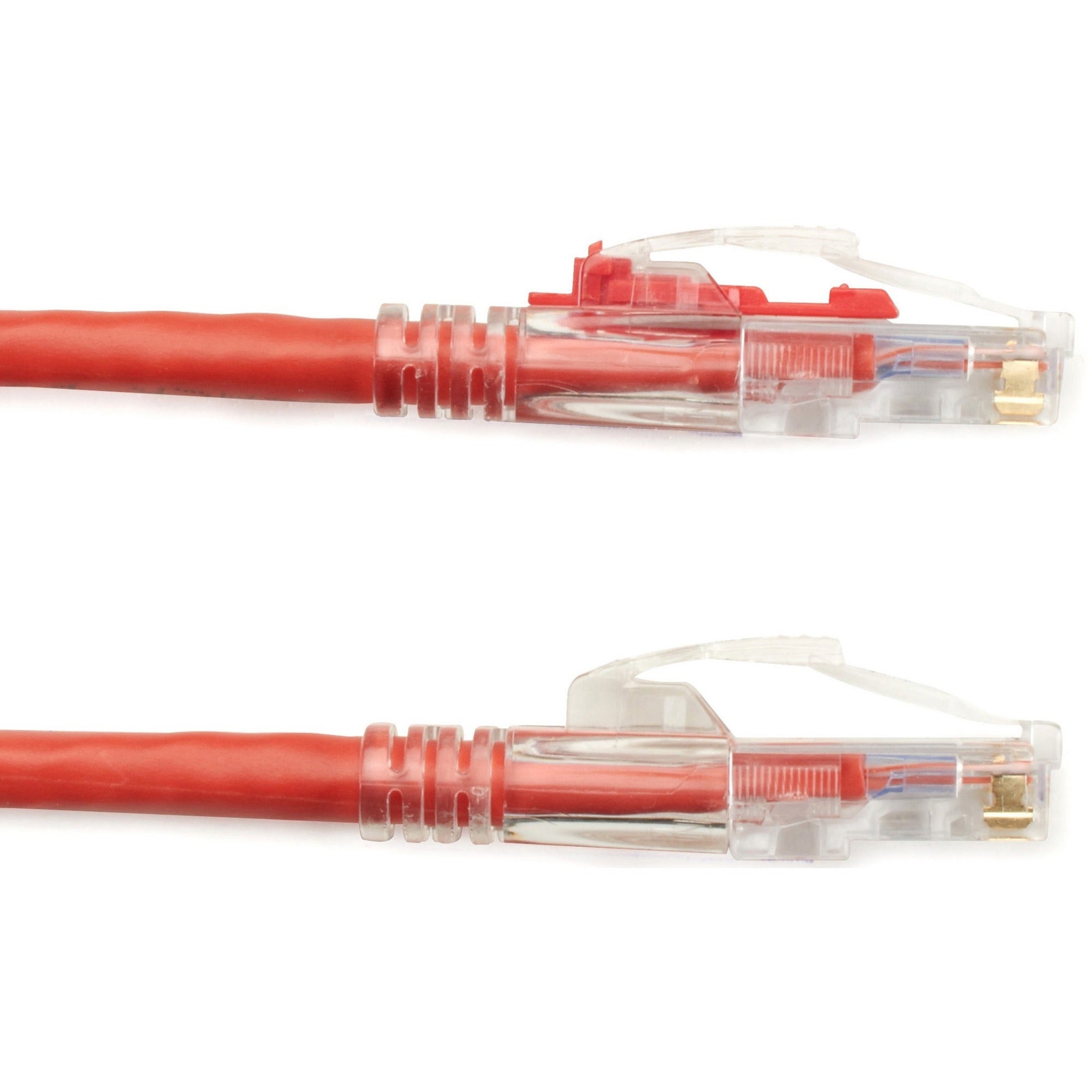 Black Box GigaBase 3 Cat.5e UTP Patch Network Cable, 6 ft, RJ-45 Male/Male, 24 AWG, Red, Gold-Plated Contacts, Snagless Boot, 1 Each