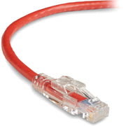Black Box GigaBase 3 Cat.5e UTP Patch Network Cable, 15 ft, RJ-45 Male/Male, 24 AWG, Red, Gold Plated Contacts, Snagless Boot, 1 Each