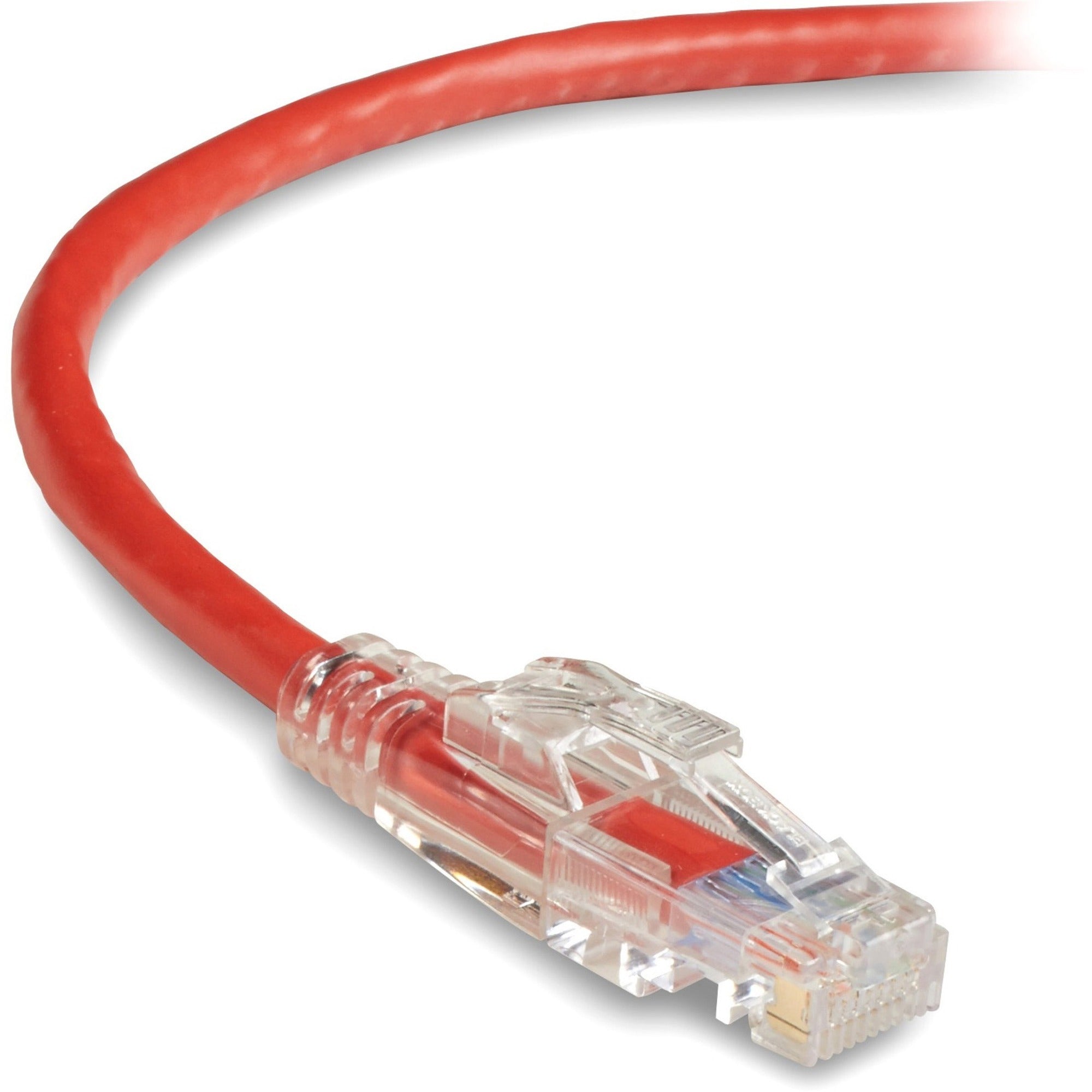 Black Box GigaBase 3 Cat.5e UTP Patch Network Cable, 15 ft, RJ-45 Male/Male, 24 AWG, Red, Gold Plated Contacts, Snagless Boot, 1 Each