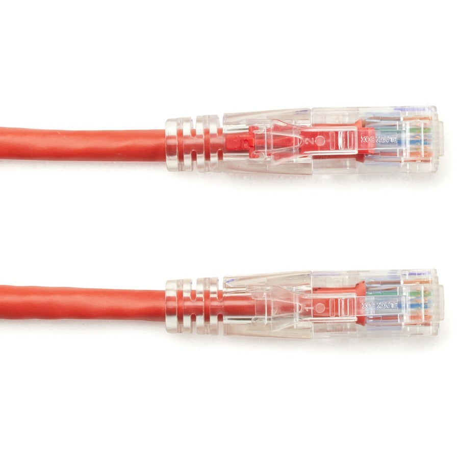 Black Box GigaBase 3 Cat.5e UTP Patch Network Cable, 15 ft, RJ-45 Male/Male, 24 AWG, Red, Gold Plated Contacts, Snagless Boot, 1 Each