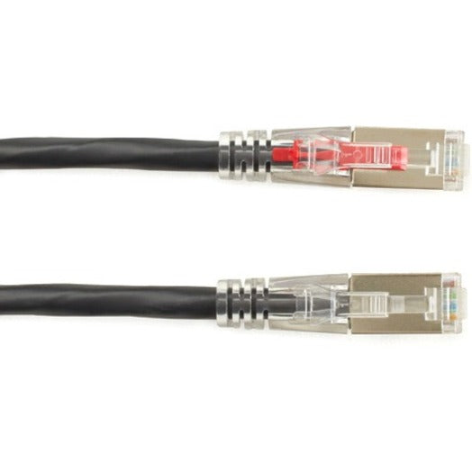 Black Box GigaBase 3 Cat.5e F/UTP Shielded Patch Network Cable, 15 ft, RJ-45 Male/Male, Gold Plated Contacts, 24 AWG, Black, 1 Each