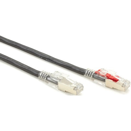 Black Box GigaBase 3 Cat5e F/UTP Shielded Patch Network Cable, 20 ft, RJ-45 Male/Male, 24 AWG, Black, 1 Each