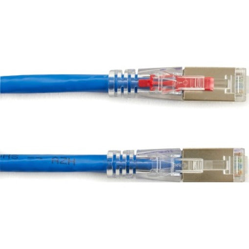 Black Box GigaBase 3 Cat.5e F/UTP Shielded Patch Network Cable, RJ-45 Male/Male, 7 ft, 24 AWG, Blue, Gold Plated Contacts, Snagless Boot, 1 Each