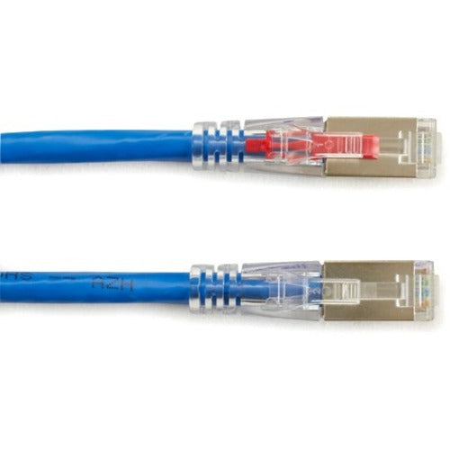 Black Box GigaBase 3 Cat.5e F/UTP Patch Network Cable, 20 ft, RJ-45 Male/Male, Shielded, Gold Plated Contacts, 24 AWG, Blue, 1 Each