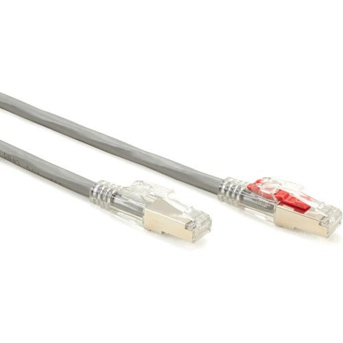 Black Box GigaBase 3 Cat.5e F/UTP Shielded Patch Network Cable, 6 ft, RJ-45 Male/Male, 24 AWG, Gold Plated Contacts, Gray, 1 Each