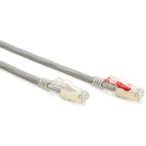 Black Box GigaBase 3 Cat.5e F/UTP Shielded Patch Network Cable, 15 ft, RJ-45 Male/Male, 24 AWG, Gold Plated Contacts, Snagless Boot, Gray, 1 Each