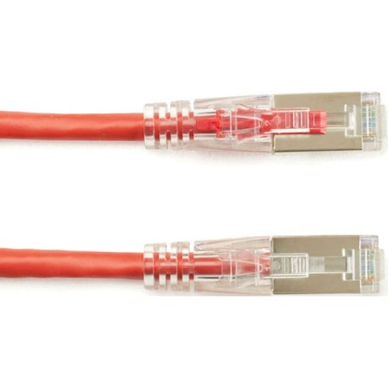 Black Box GigaBase 3 Cat.5e F/UTP Shielded Patch Network Cable, RJ-45 Male/Male, 1 ft, 24 AWG, Red, Gold Plated Contacts, Snagless Boot, 1 Each