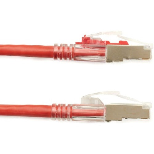 Black Box GigaBase 3 Cat.5e F/UTP Shielded Patch Network Cable, 2 ft, RJ-45 Male/Male, 24 AWG, Red, Gold Plated Contacts, 1 Gbit/s, 1 Each