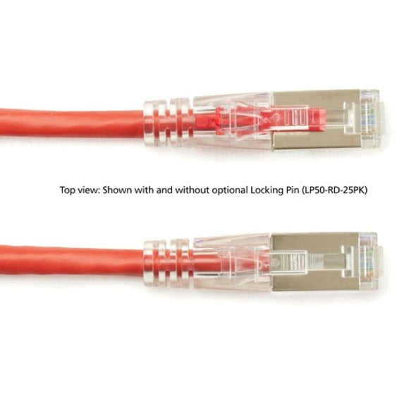 Black Box GigaBase 3 Cat.5e F/UTP Shielded Patch Network Cable, 3 ft, RJ-45 Male/Male, 24 AWG, Red, Gold Plated Contacts, 1 Gbit/s, 1 Each