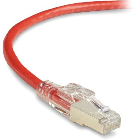 Black Box GigaBase 3 Cat.5e F/UTP Patch Network Cable, 5 ft, RJ-45 Male/Male, Shielded, Gold Plated Contacts, 24 AWG, Red, 1 Each