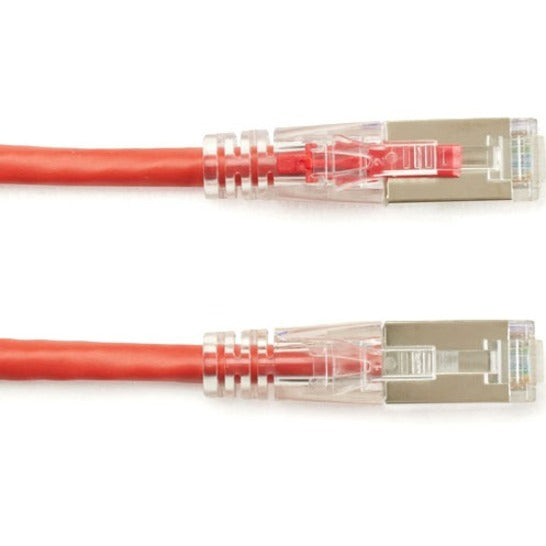 Black Box GigaBase 3 Cat.5e F/UTP Patch Network Cable, 5 ft, RJ-45 Male/Male, Shielded, Gold Plated Contacts, 24 AWG, Red, 1 Each