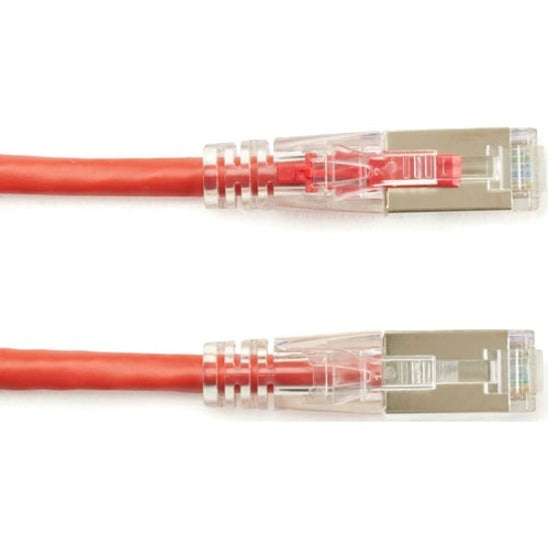 Black Box GigaBase 3 Cat.5e F/UTP Patch Network Cable, 6 ft, RJ-45 Male/Male, Shielded, Gold Plated Contacts, 24 AWG, Red, 1 Each