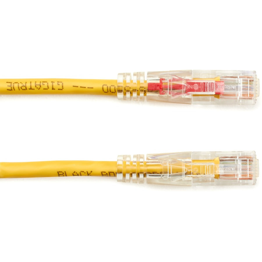 Black Box GigaBase 3 Cat.5e F/UTP Shielded Patch Network Cable, 20 ft, RJ-45 Male/Male, Gold Plated Contacts, 24 AWG, Yellow, 1 Each
