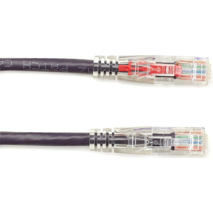 Black Box GigaBase 3 Cat.5e UTP Patch Network Cable, 3 ft, RJ-45 Male/Male, 24 AWG, Gold Plated Contacts, Snagless Boot, Purple, 1 Each