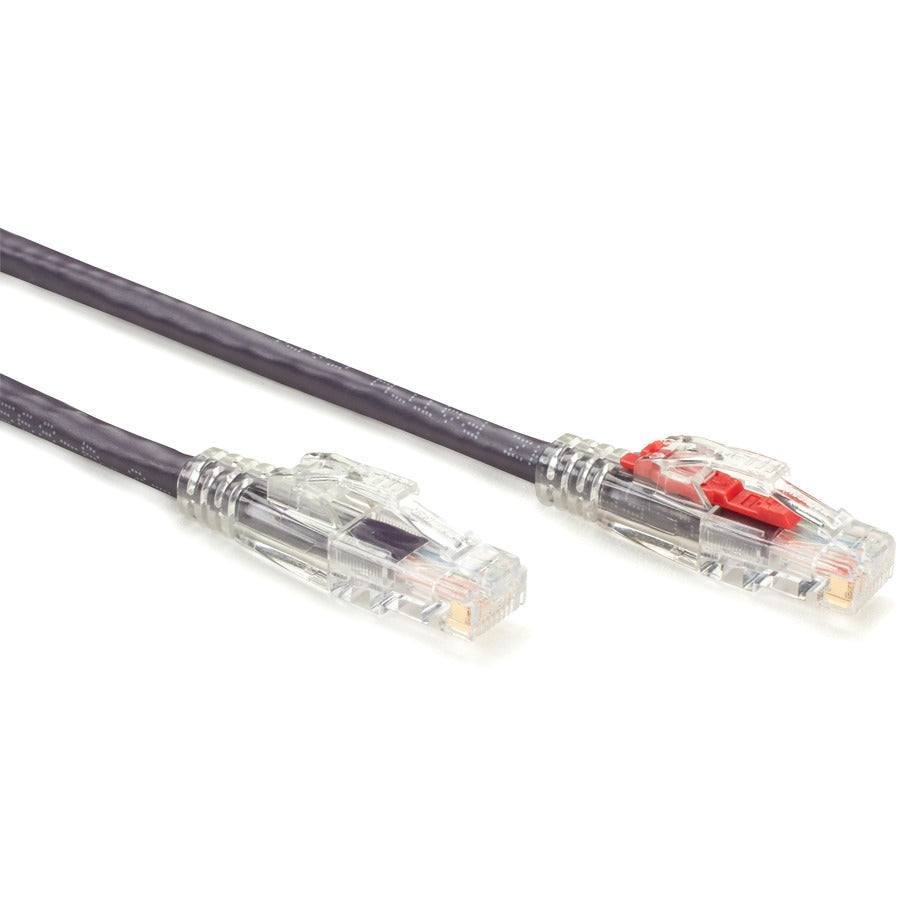Black Box GigaBase 3 Cat5e UTP Patch Network Cable, 100 ft, RJ-45 Male/Male, 24 AWG, Gold Plated Contacts, Snagless Boot, Purple, 1 Each