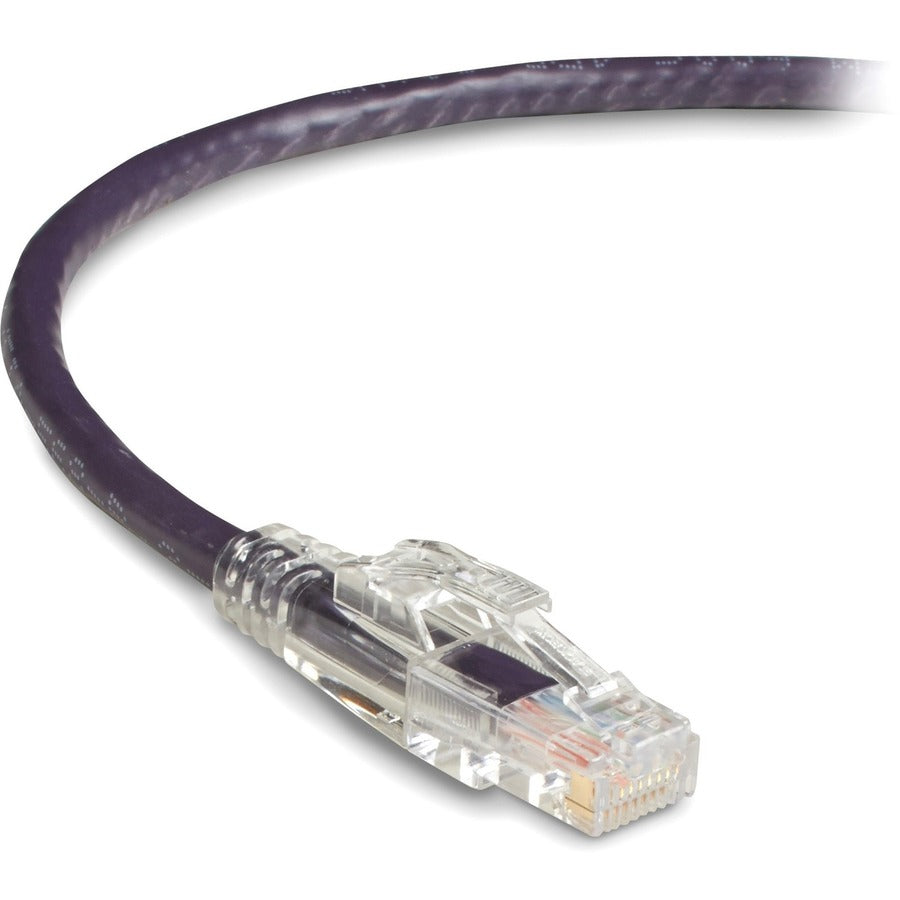 Black Box GigaBase 3 Cat.5e UTP Patch Network Cable, 15 ft, RJ-45 Male/Male, 1 Gbit/s, 24 AWG, Gold Plated Contacts, Snagless, Purple, 1 Each