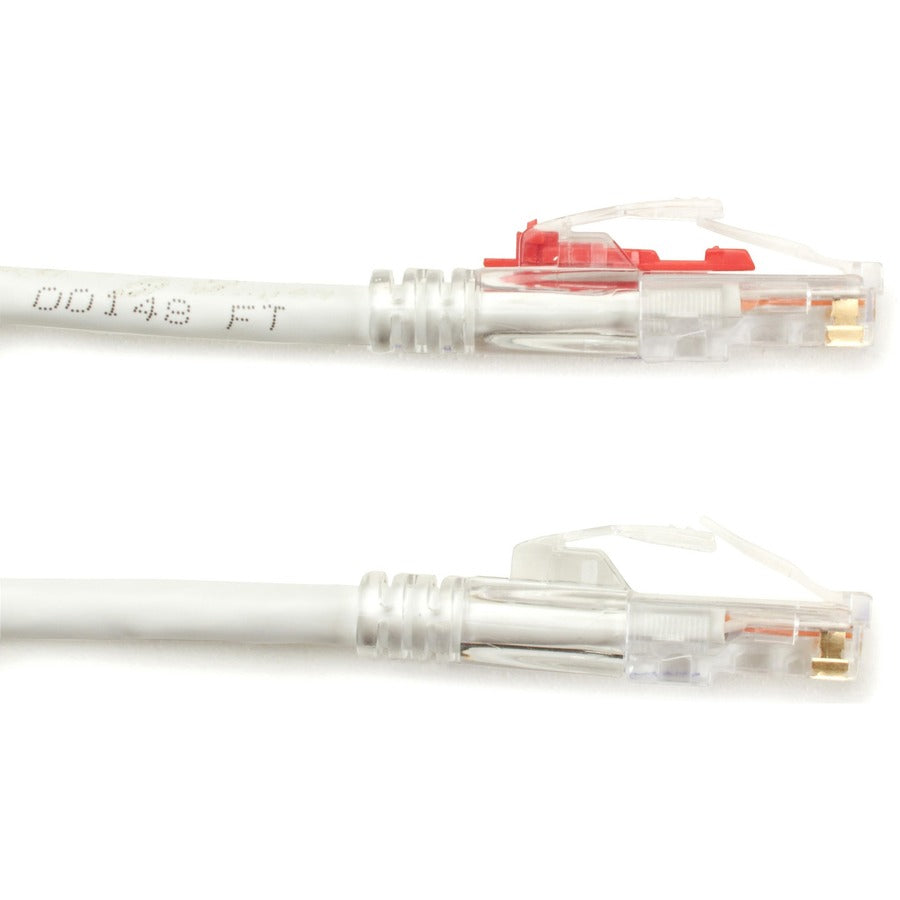 Black Box GigaBase 3 Cat.5e UTP Patch Network Cable, 3 ft, RJ-45 Male/Male, 24 AWG, Gold Plated Contacts, Snagless Boot, White, 1 Each