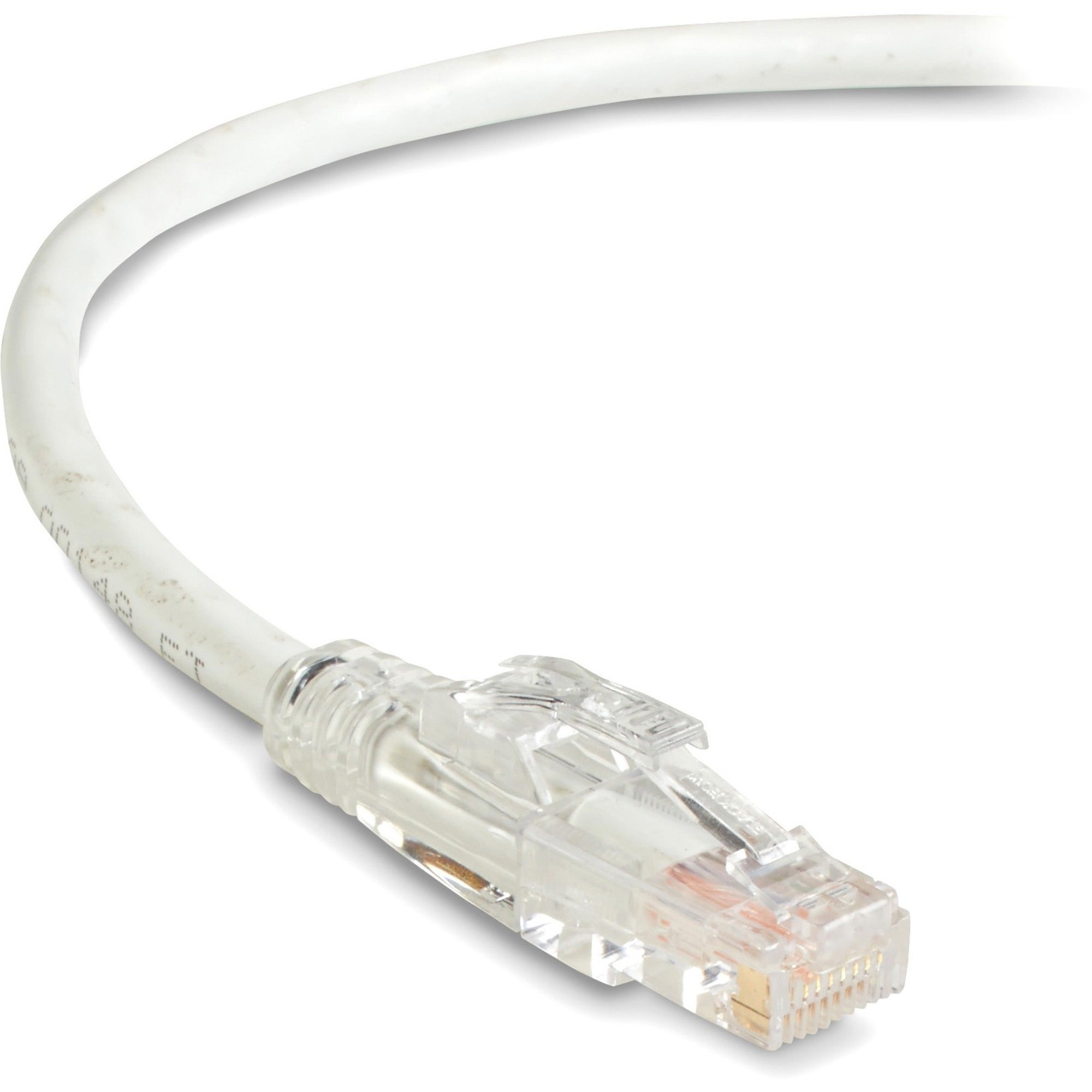 Black Box GigaBase 3 Cat.5e UTP Patch Network Cable, 5 ft, RJ-45 Male/Male, 24 AWG, Gold Plated Contacts, Snagless Boot, White, 1 Each
