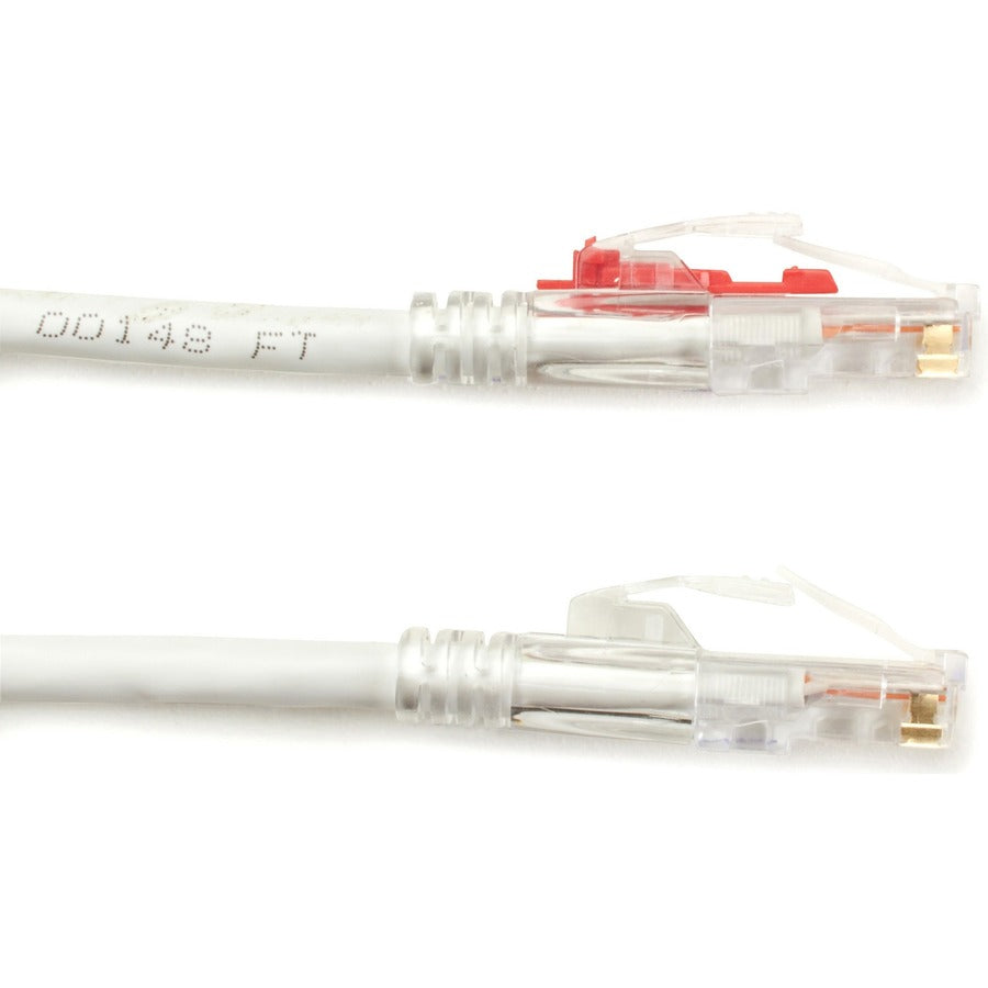 Black Box GigaBase 3 Cat.5e UTP Patch Network Cable, 5 ft, RJ-45 Male/Male, 24 AWG, Gold Plated Contacts, Snagless Boot, White, 1 Each