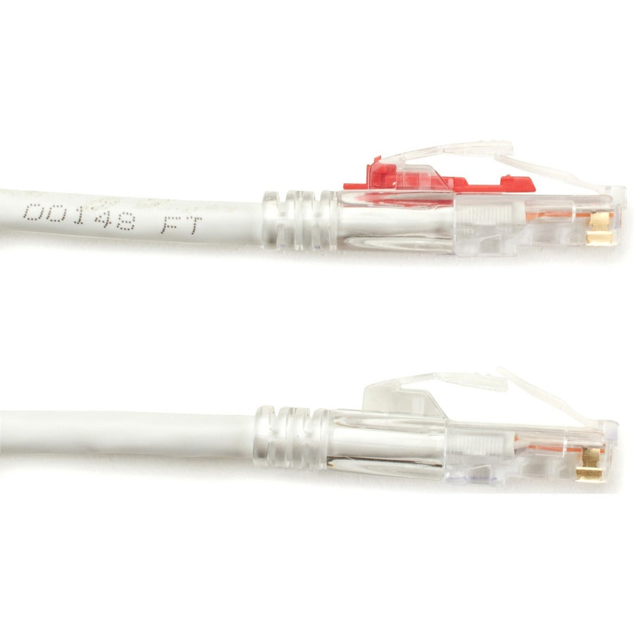 Black Box GigaBase 3 Cat.5e UTP Patch Network Cable, 6 ft, RJ-45 Male/Male, 1 Gbit/s, Gold Plated Contacts, 24 AWG, White, 1 Each