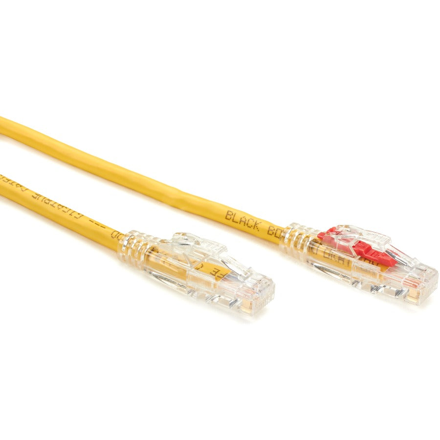 Black Box GigaBase 3 Cat.5e UTP Patch Network Cable, 5 ft, RJ-45 Male/Male, 24 AWG, Gold Plated Contacts, Snagless Boot, Yellow, 1 Each