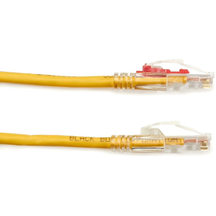 Black Box GigaBase 3 Cat.5e UTP Patch Network Cable, 10 ft, RJ-45 Male/Male, 24 AWG, Gold Plated Contacts, Snagless Boot, Yellow, 1 Each