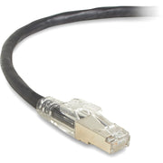Black Box GigaTrue 3 CAT6A 650-MHz Locking Snagless Shielded Patch Cable, 3 ft, RJ-45 Male/Male, 26 AWG, Black, 1 Each