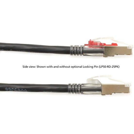 Black Box GigaTrue 3 CAT6A 650-MHz Locking Snagless Shielded Patch Cable, 5 ft, RJ-45 Male/Male, 26 AWG, Black, 1 Each