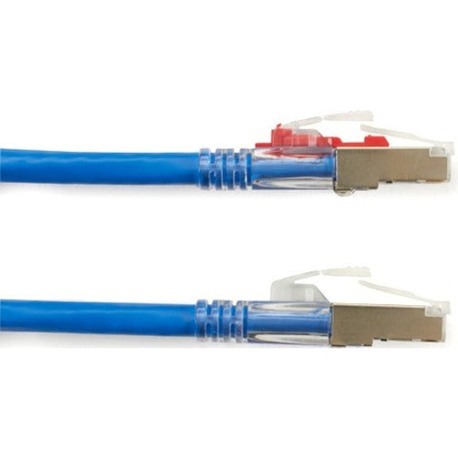 Black Box GigaTrue 3 CAT6A 650-MHz Locking Snagless Patch Cable, 5 ft, Shielded, RJ-45 Male/Male, 26 AWG, Blue, Gold Plated Contacts, 1 Each