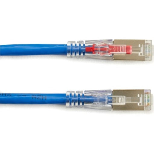Black Box GigaTrue 3 CAT6A 650-MHz Locking Snagless Patch Cable, 5 ft, Shielded, RJ-45 Male/Male, 26 AWG, Blue, Gold Plated Contacts, 1 Each