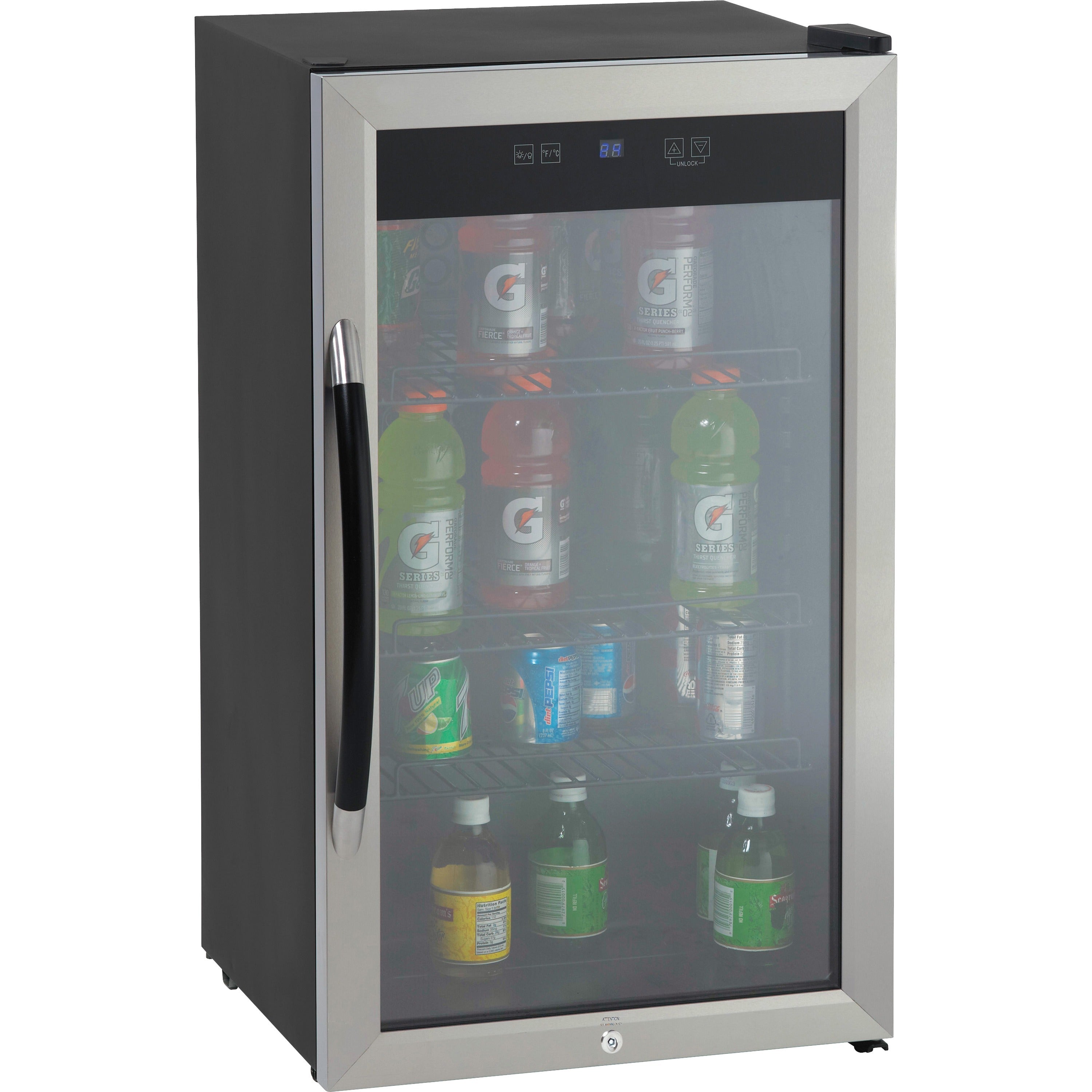 3 ft³ - Auto-defrost - Auto-defrost - Reversible - 3 ft³ Net Refrigerator Capacity - 120 V AC - Silver - LED Light