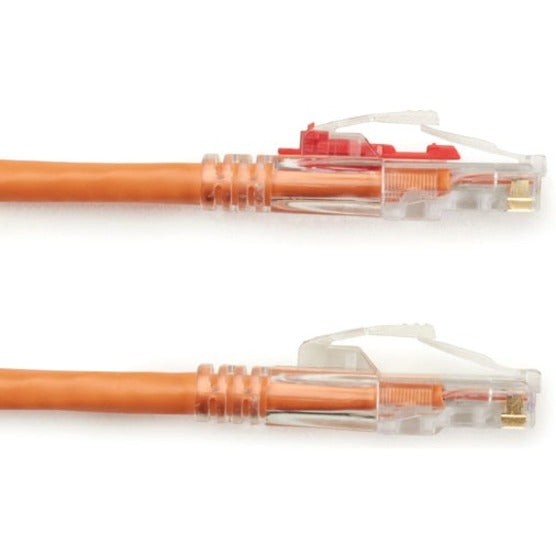 Black Box GigaTrue 3 Cat6 UTP Patch Network Cable, 2 ft, RJ-45 Male/Male, 24 AWG, Orange, Gold-Plated Contacts, Snagless Boot, 1 Each