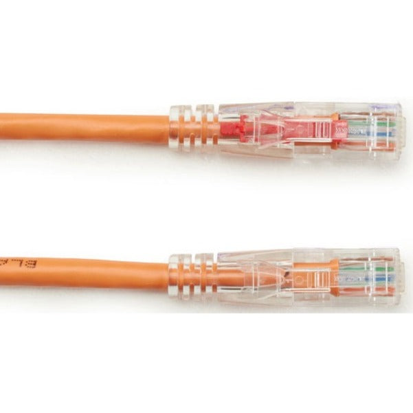Black Box GigaTrue 3 Cat.6 UTP Patch Network Cable, 100 ft, RJ-45 Male/Male, 24 AWG, Orange, Gold Plated Contacts, Snagless Boot, 1 Each