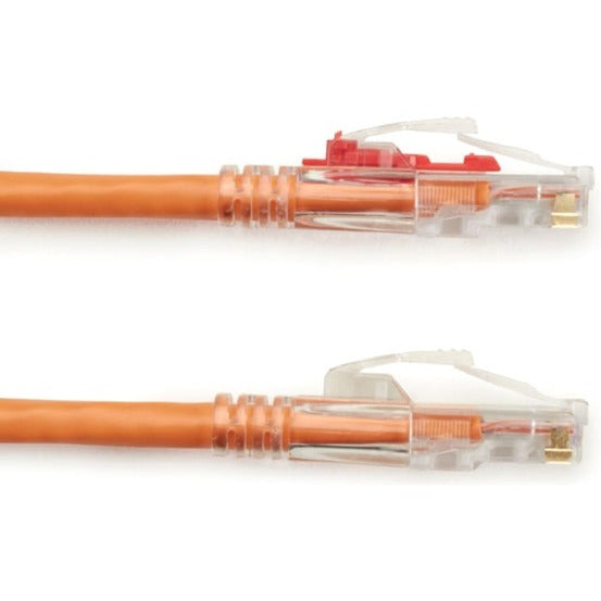 Black Box GigaTrue 3 Cat.6 UTP Patch Network Cable, 100 ft, RJ-45 Male/Male, 24 AWG, Orange, Gold Plated Contacts, Snagless Boot, 1 Each