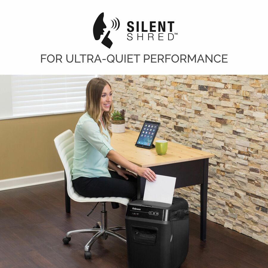 Cross Cut - 150 Per Pass - for shredding Staples, Paper Clip, Credit Card, Paper, CD, DVD, Junk Mail - 0.156" x 1.500" Shred Size - P-4 - 11 ft/min - 9" Throat - 10 Minute Run Time - 25 Minute Cool Down Time - 8.50 gal Wastebin Capacity - Black