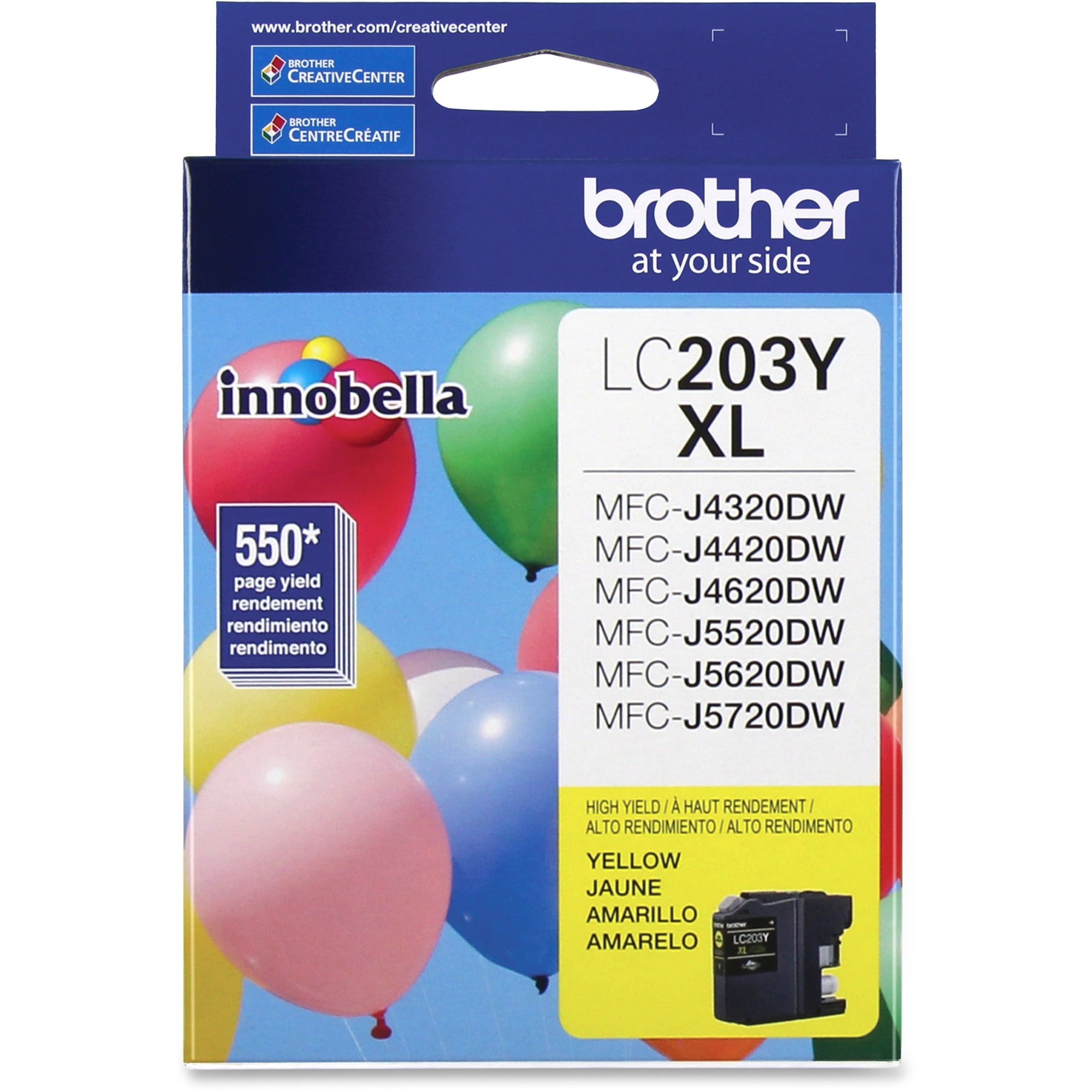 Brother Innobella LC203Y High Yield Inkjet Ink Cartridge - Yellow - 1 Each