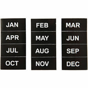 Skill Learning: Name of Months - Magnetic - 1" Height x 2" Width - Black - 12 / Pack