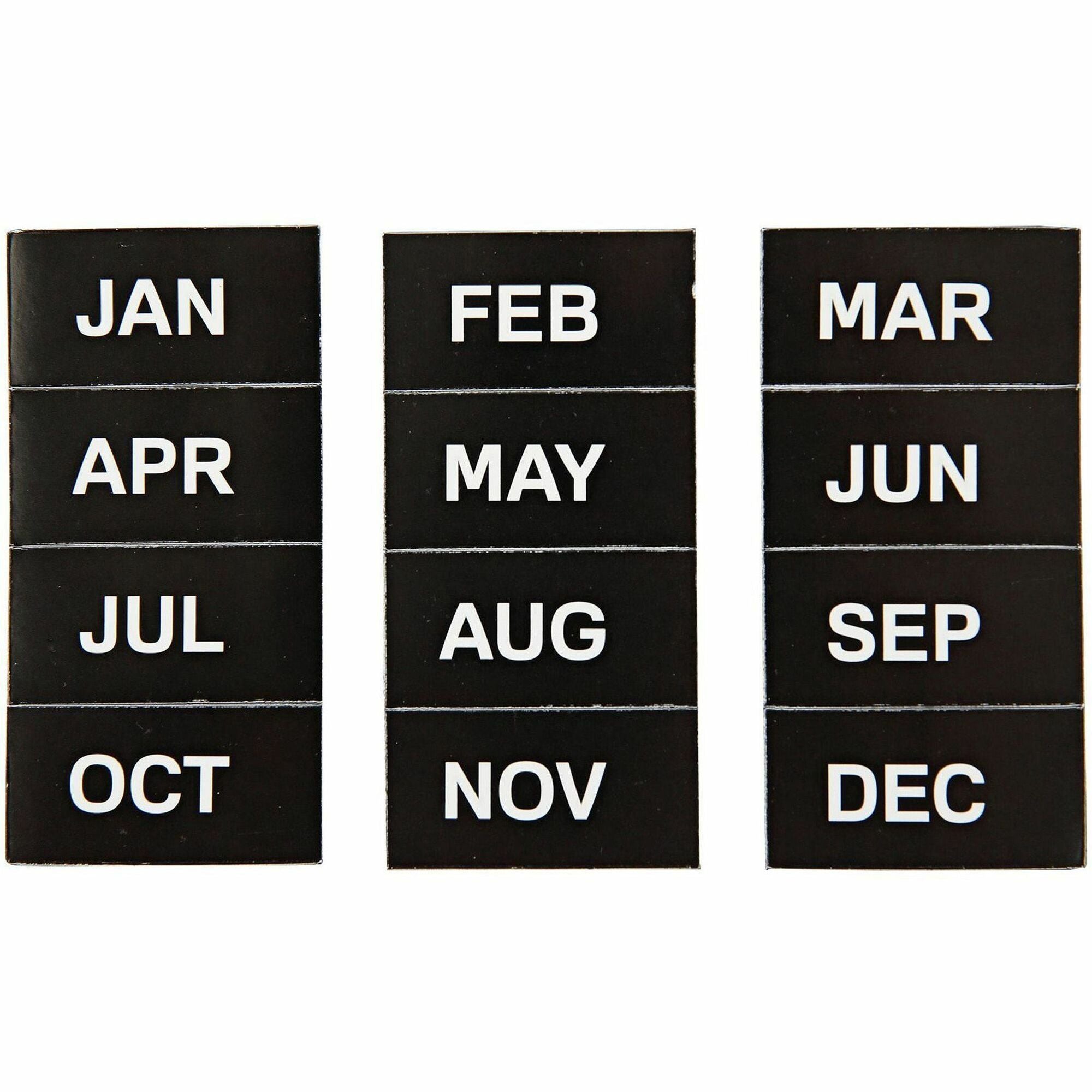 Skill Learning: Name of Months - Magnetic - 1" Height x 2" Width - Black - 12 / Pack