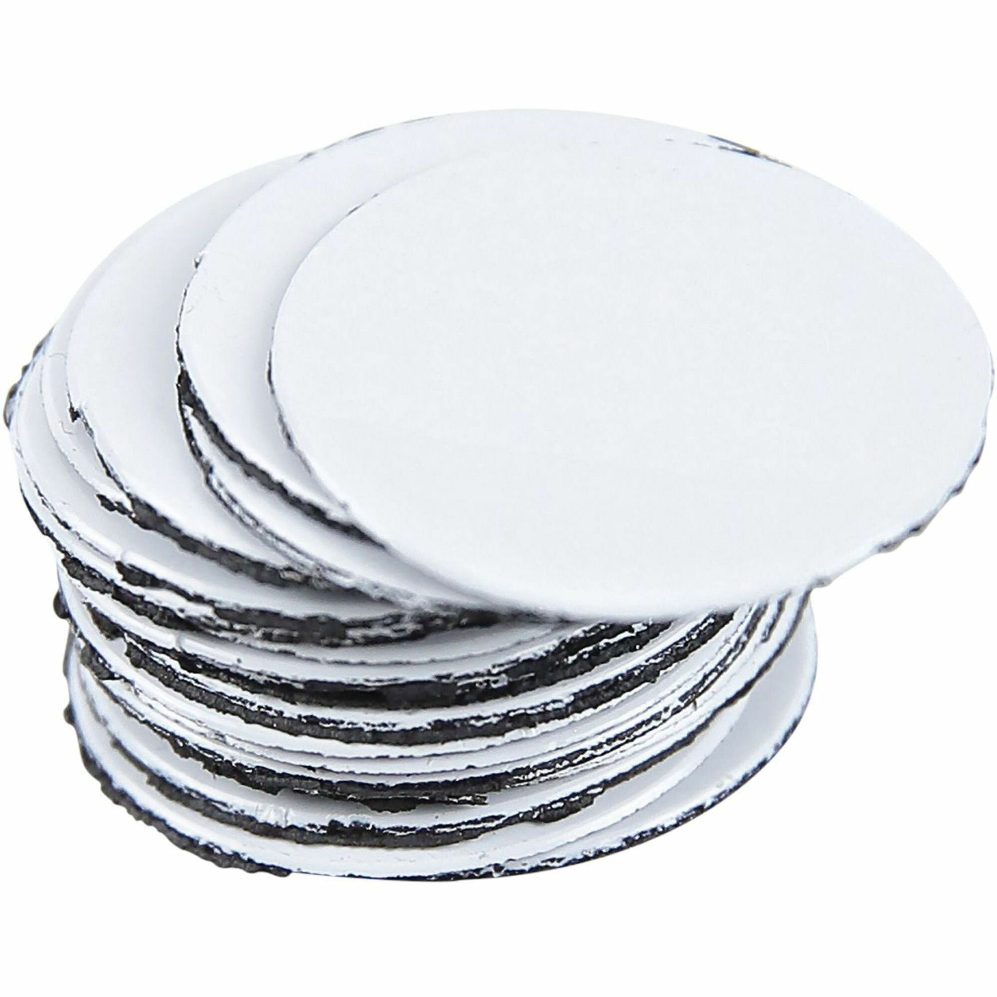 MasterVision Magnetic Color Coding Dots, 3/4" Diameter, Round, White, Vinyl, 20 Pack