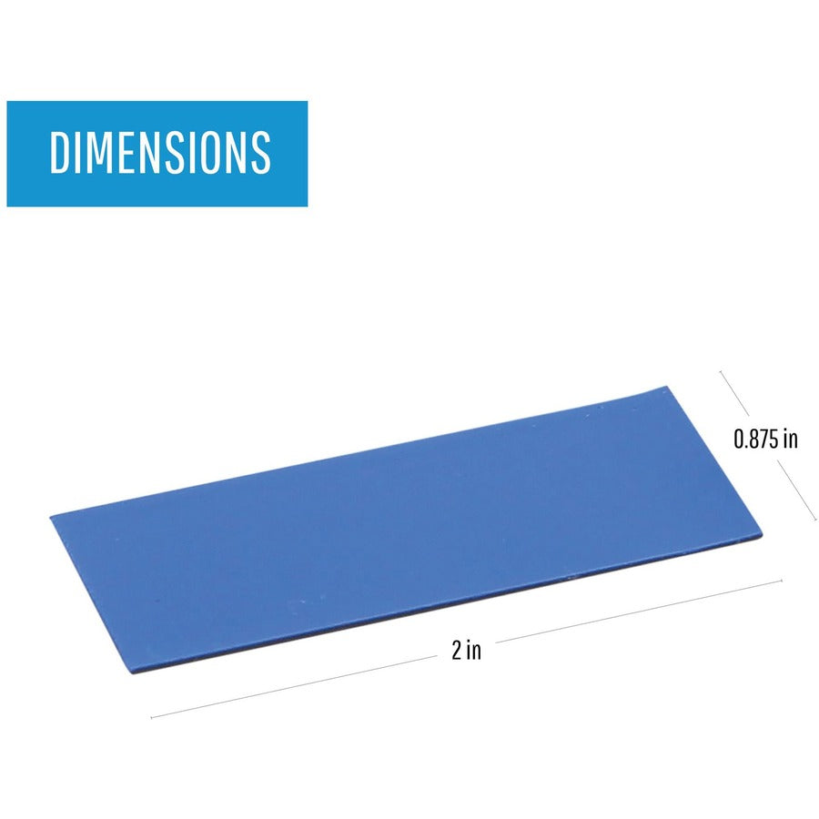 MasterVision 2" Magnetic Dry Erase Strips, Blue, 0.88" x 2", 1 Pack
