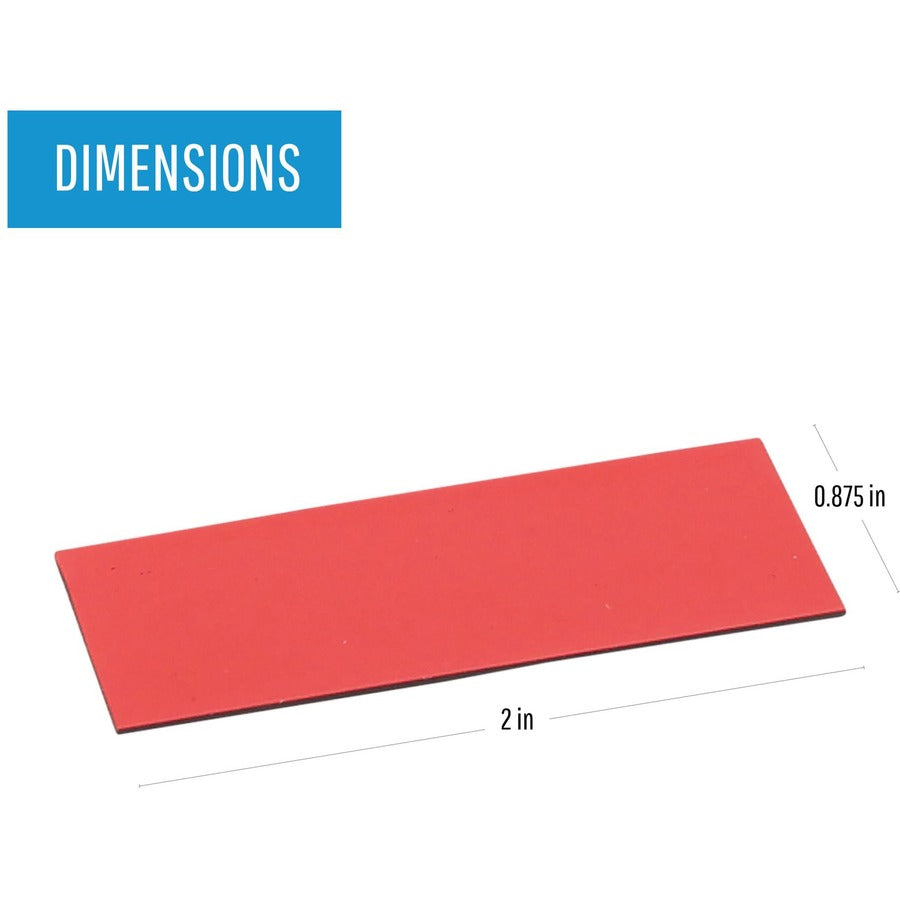 MasterVision 2" Magnetic Dry Erase Strips, Red, 0.88" x 2", 1 Pack