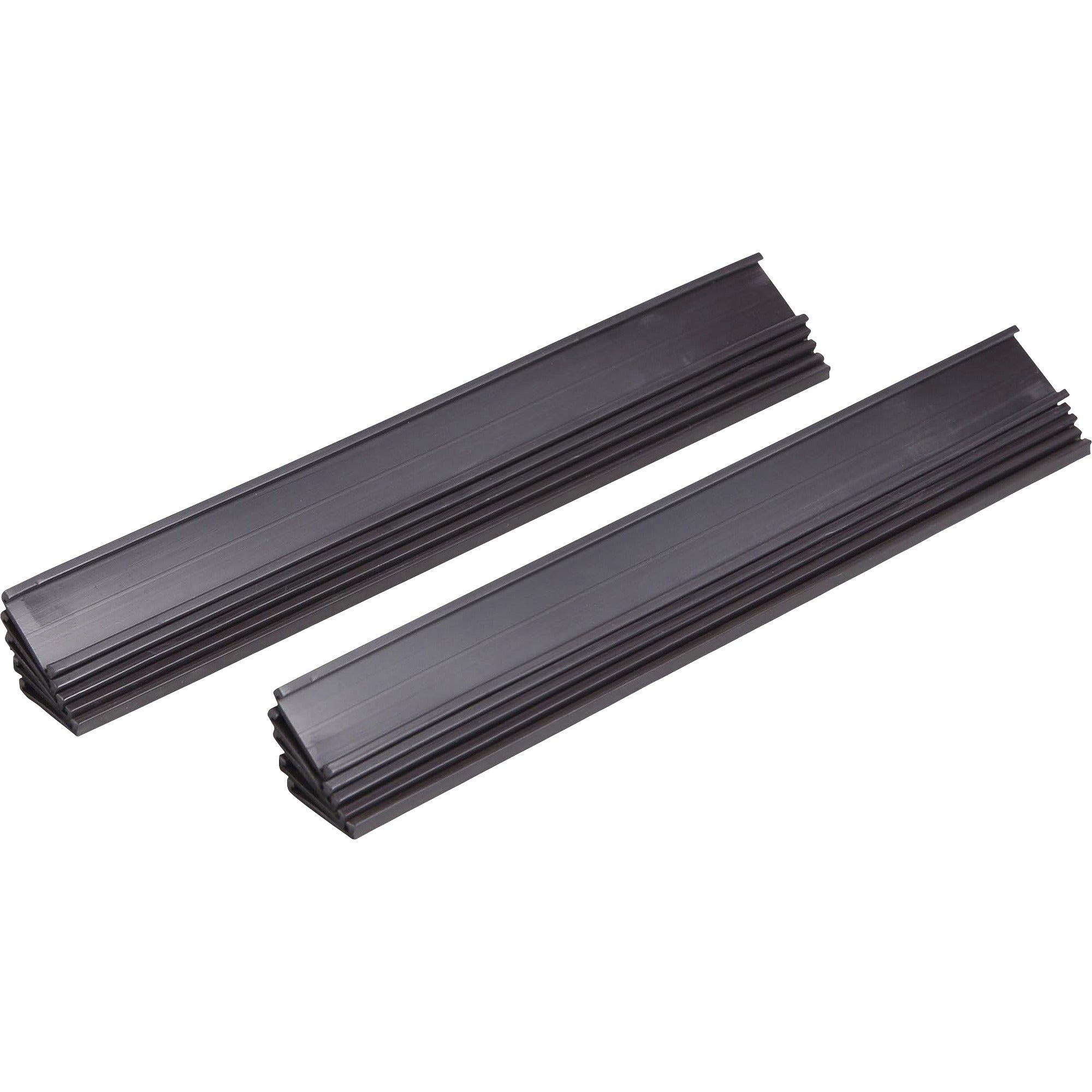 MasterVision Black Magnetic Data Cards, 6" x 1", Black, 1 Pack