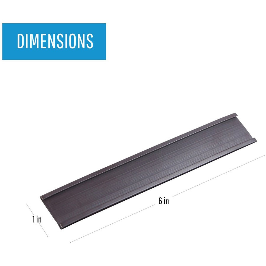MasterVision Black Magnetic Data Cards, 6" x 1", Black, 1 Pack