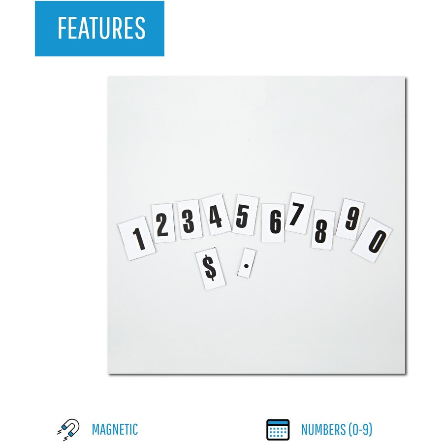 Magnetic - 0.75" Height x 0.50" Width - Black - Vinyl - 110 / Pack