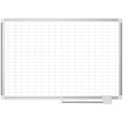 1" x 2" Block - White, Gold - Aluminum, Steel - 36" Height x 48" Width - Magnetic, Dry Erase Surface, Marker Tray - 1 Each