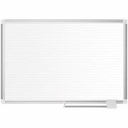 White, Gold - Aluminum, Steel - 36" Height x 48" Width - Magnetic, Dry Erase Surface, Marker Tray - 1 Each