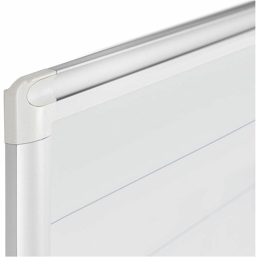 White, Gold - Aluminum, Steel - 36" Height x 48" Width - Magnetic, Dry Erase Surface, Marker Tray - 1 Each