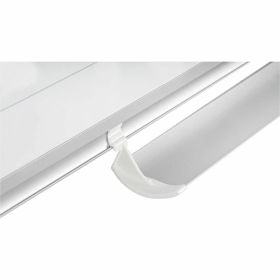 White, Gold - Aluminum, Steel - 36" Height x 48" Width - Magnetic, Dry Erase Surface, Marker Tray - 1 Each