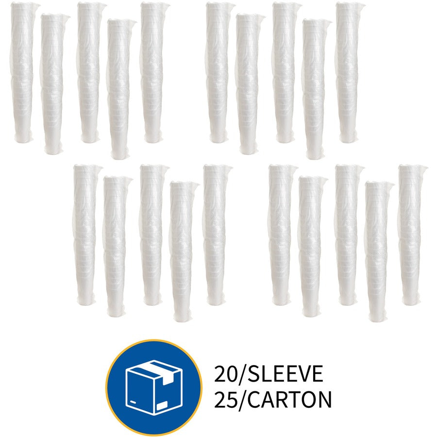 20 fl oz - White - Styrofoam - Hot Drink, Cold Drink - 500 / Carton